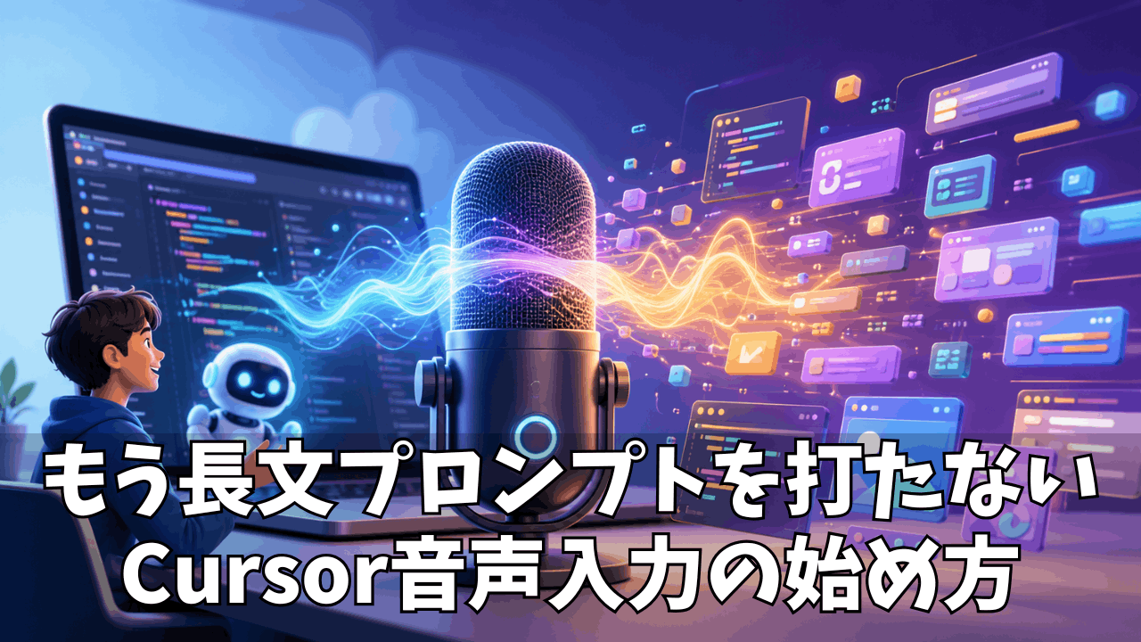 Cursorの音声入力を最適化する方法|日本語プロンプトで開発作業を速くする設定と使い方