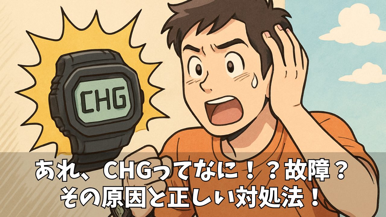 G-SHOCKがCHG表示!これで解決、簡単充電ガイド